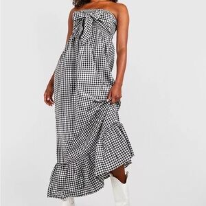 NEW! Tall Strapless Gingham Dress